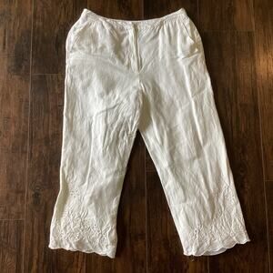 David N Linen Blend Cropped Pants